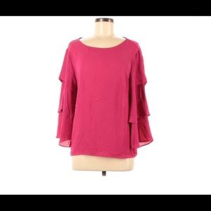 New York and Company Ruffle Long Sleeve Top